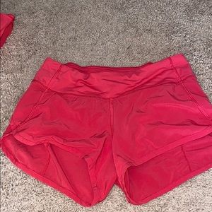 Pink lululemon speed up short *2.5” size 2